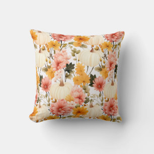 Herbstliche Blume und Kürbisdesign Kissen