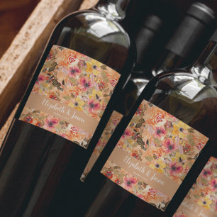 Herbstliche Blume Weinetikett