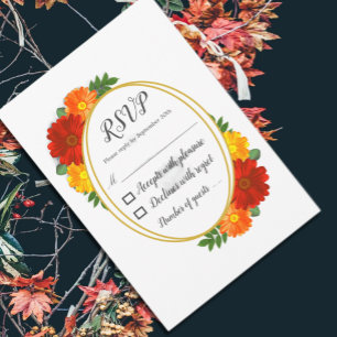 Herbstliche Blumen Brautparty RSVP Karte