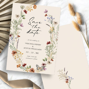 Herbstliche Blumen- Save-The-Date-Flat-Karte Save The Date