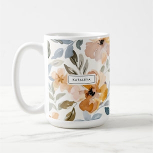 Herbstliche Blumenduftige Sanfte Pastellfarben Kaffeetasse