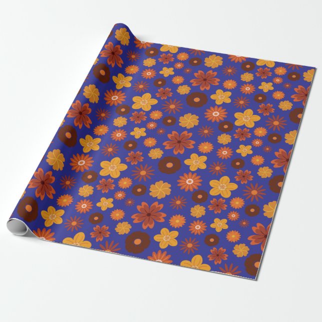 Herbstliche Blumenfanttasie nahtloser Fall Geburts Geschenkpapier (Ungerollt)