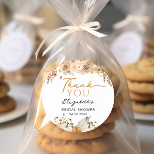 Herbstliche Blumengebinde-Kürbis-Dankeschön-Gesche Runder Aufkleber