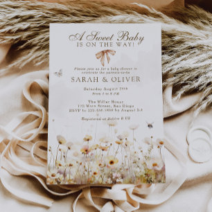 Herbstliche Blumengeschlechterneutrale Babyparty Einladung