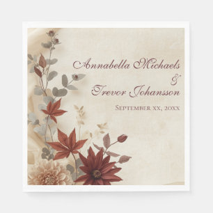 Herbstliche Blumengestecke & Leinen Hochzeit im He Serviette