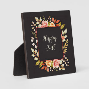 Herbstliche Blumenrahmen mit anpassbarem Text Fotoplatte