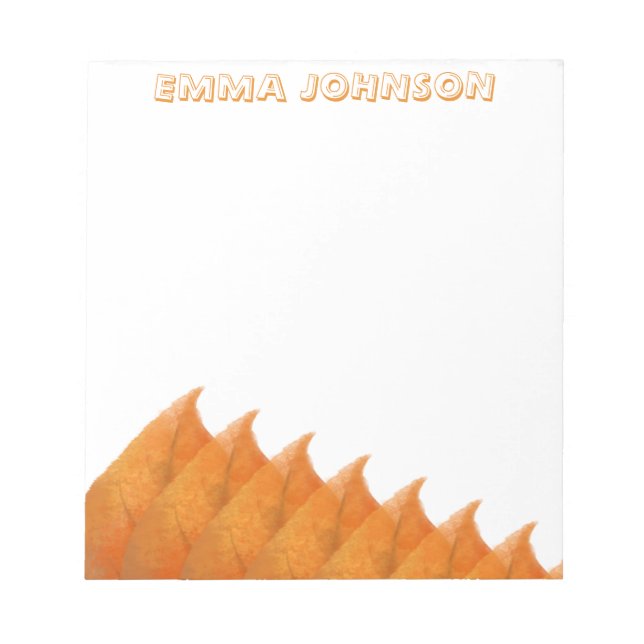 Herbstliche Botanik-Orange-Blätter Notizblock (Vorderseite)