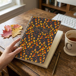 Herbstliche Botanikblätter Personalisiertes Spiral Notizbuch