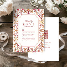 Herbstliche botanische Blumen-Hochzeit mit QR-Code