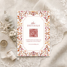 Herbstliche botanische Floral-QR-Code-Details