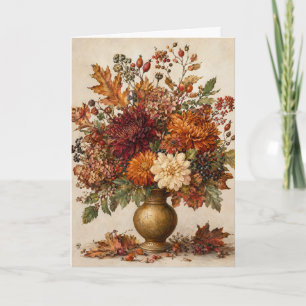 Herbstliche botanische Grußkarte, herbstliche Blum Karte