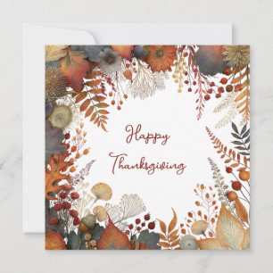 Herbstliche botanische Happy-Thanksgiving-Grußkart