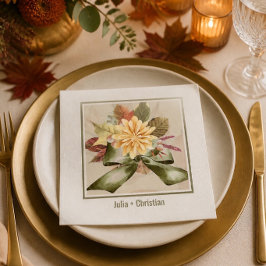 Herbstliche Botanische Hochzeitssuite-Papiernapkin Serviette