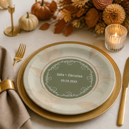 Herbstliche Botanische Hochzeitssuite Pappteller