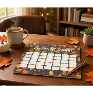 Herbstliche Botanische Monatskalender-Schreibtisch Notizblock