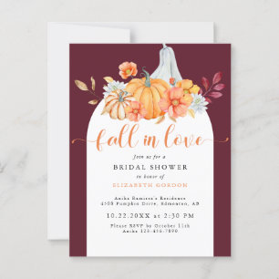 Herbstliche Brautparty Hochzeit im Herbst Kürbis H Postkarte