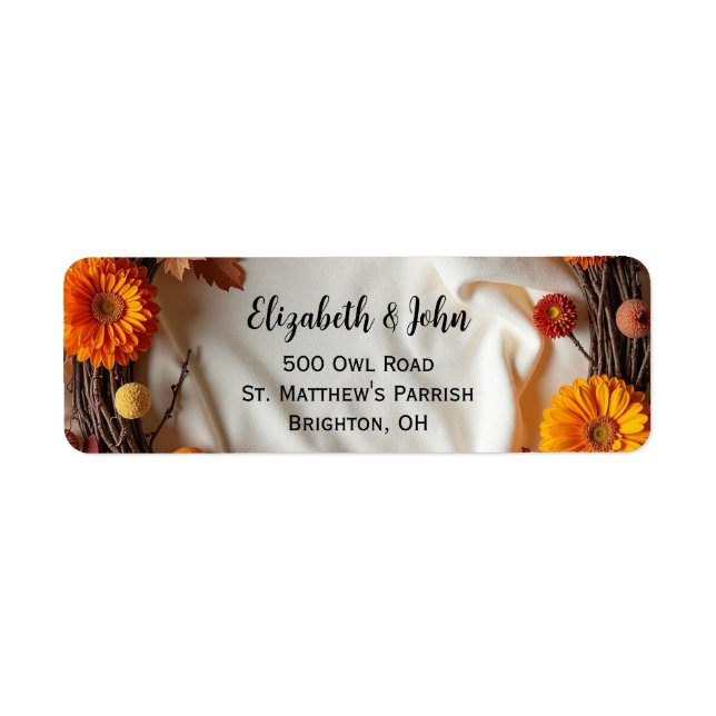 Herbstliche Bridal Wreath Einladung Magnetkarte (Vorne)