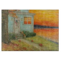 Herbstliche Dämmerung Poetisches Landhaus am See