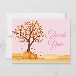 Herbstliche Dankeskarten mit Kürbis und Bäumen Dankeskarte