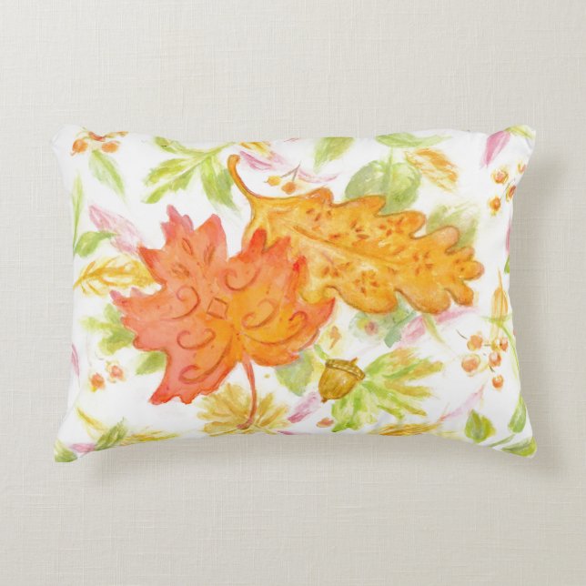 Herbstliche Elegante Blätter Kissen (Vorderseite)