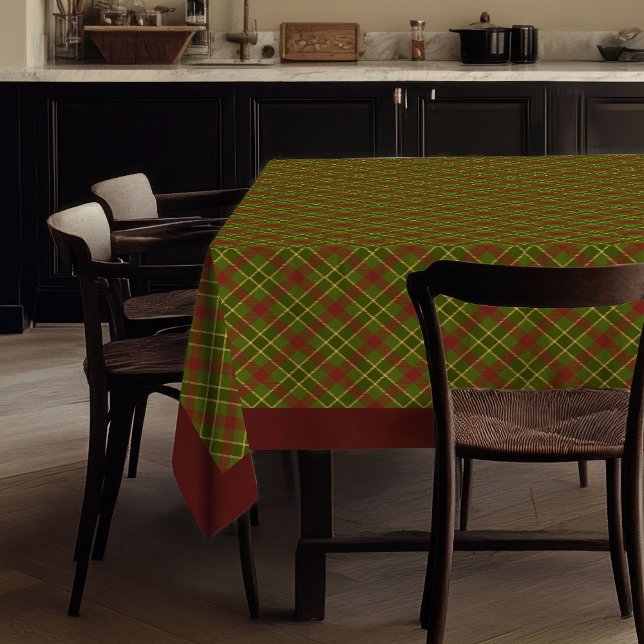Herbstliche Farben Tischdecke Minimalistischer Tar (Autumnal Colors Tablecloth Minimalist Tartan Style)