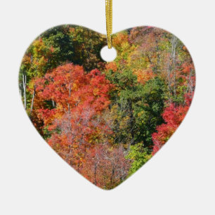 Herbstliche farbenfrohe Naturfotografie am Hang Keramik Ornament