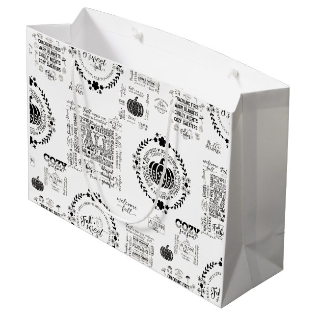 Herbstliche Geschenktüte aus Papier (Rückseite Schrägansicht)