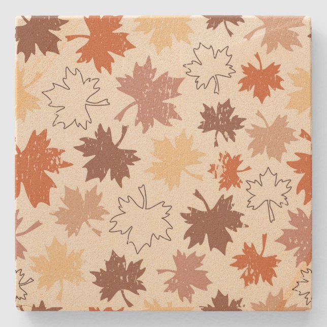 Herbstliche Gestaltung, Herbstblatt Erntedank Steinuntersetzer (Vorderseite)