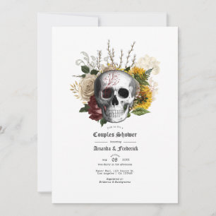 Herbstliche Gothic-Hochzeitspaare-Party Einladung