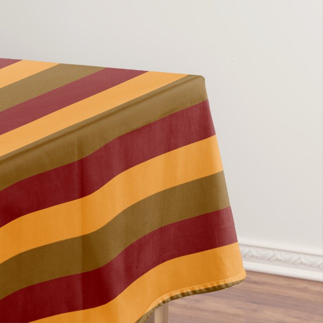 Herbstliche Herbstfarben Orange Maroon Brown Strei Tischdecke (Beispiel)
