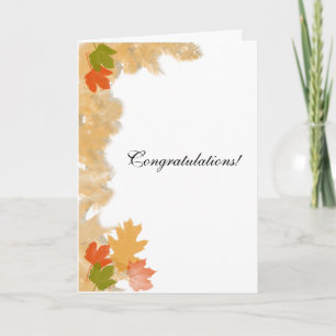Herbstliche Herbstlaub Hochzeiten Glückwunsch Karte