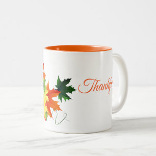 Herbstliche Herbstlaub Tasse dankbar