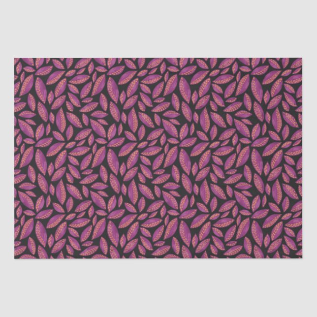 Herbstliche Herbstlaube Lila und schwarz Seidenpapier (Vorderseite)