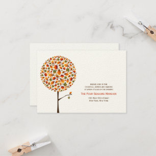 Herbstliche Herbstlaube Pop Tree Hochzeitsempfang Einladung