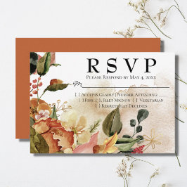 Herbstliche Hochzeit der Wasserfarben RSVP Karte