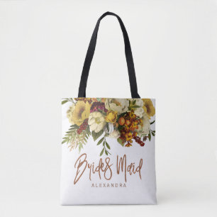 Herbstliche Hochzeit Herbst Blume und Blätter über Tasche
