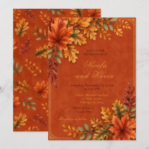 Herbstliche Hochzeit Terrakotta Einladung