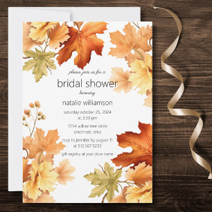 Herbstliche Hochzeitsdusche Einladung