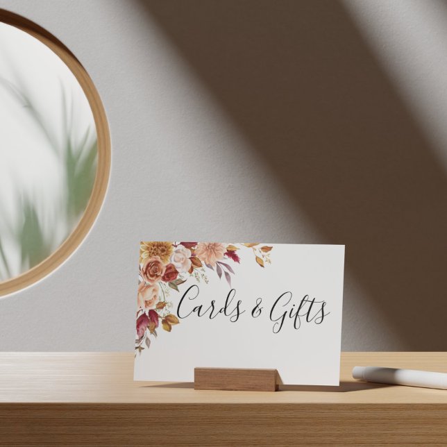 Herbstliche Hochzeitskarten und Geschenke für Wass Poster (Elegant Autumn Watercolor Floral Wedding Party Supplies)