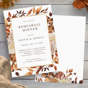 Herbstliche Hochzeitsprobe Dinner Einladung