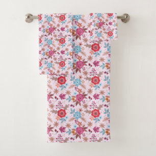 Herbstliche Inspirierte Rose Muster Print Bath Han Badhandtuch Set