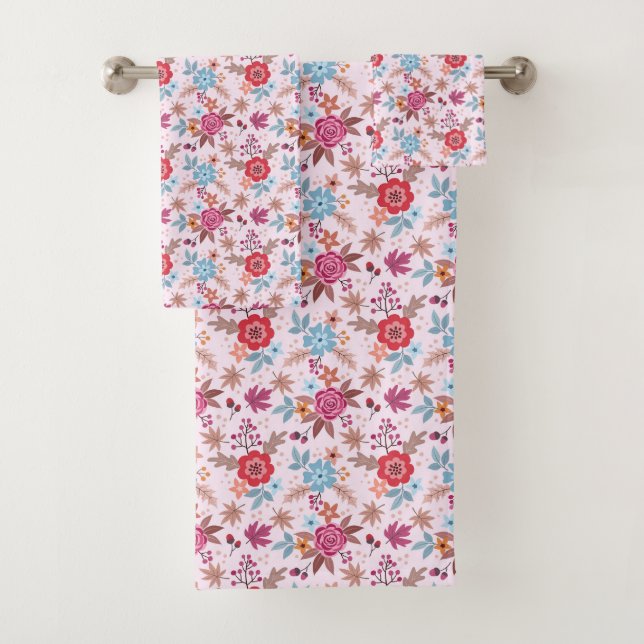 Herbstliche Inspirierte Rose Muster Print Bath Han Badhandtuch Set (Insitu)