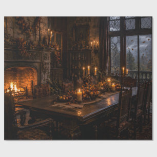 Herbstliche Kerzen-Gotische-Studien-Geschenkpapier Geschenkpapier