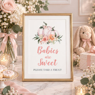 Herbstliche kleine Kürbisbabys sind süß Poster