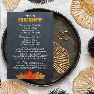 Herbstliche Kreidetafel-Hochzeitsinformationskarte Begleitkarte