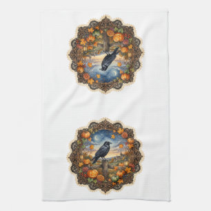 Herbstliche Kunst von Autumn Raven’s Watch zum Vin Geschirrtuch