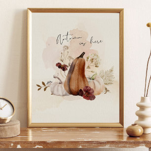 Herbstliche Kürbis-Botanik Poster