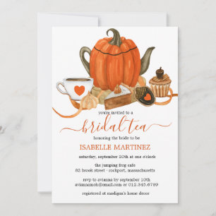 Herbstliche Kürbis-Brautjungfer-Teaparty  Einladung