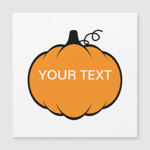 Herbstliche Kürbiszeichnung mit individuellem Text Magnetkarte