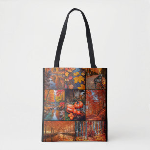 Herbstliche Landschaftsfoto-Collage-Kunst Tasche